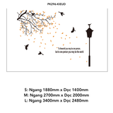  Tranh mica EPeBen dán tường nổi 3d hình cây lá rụng (nhiều màu) chim bay to the world decor trang trí Nhà Cửa, Phòng Bếp 