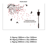  Tranh mica EPeBen dán tường nổi 3d hình cây lá rụng (nhiều màu) chim bay to the world decor trang trí Nhà Cửa, Phòng Bếp 