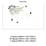  Tranh mica EPeBen dán tường nổi 3d hình cây lá rụng (nhiều màu) chim bay to the world decor trang trí Nhà Cửa, Phòng Bếp 