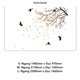 Tranh mica EPeBen dán tường nổi 3d hình cây lá rụng (nhiều màu) chim bay to the world decor trang trí Nhà Cửa, Phòng Bếp 