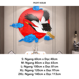  Tranh mica EPeBen dán tường nổi 3d hình chim hạc thư pháp tiếng việt Mùa Xuân cây hoa đào trang trí Nhà Cửa, Phòng Bếp 