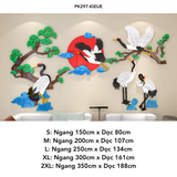  Tranh mica EPeBen dán tường nổi 3d hình chim hạc thư pháp tiếng việt Mùa Xuân cây hoa đào trang trí Nhà Cửa, Phòng Bếp 