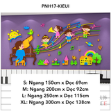  Tranh mica EPeBen dán tường nổi 3d hình Lớp Học Dạy Âm Nhạc decor trang trí Mầm Non, mẫu giáo, nốt nhạc, phím đàn piano 