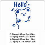  Tranh mica EPeBen dán tường nổi 3d hình Gấu Hello decor trang trí Quán Trà Sữa, Quán Bánh Ngọt 