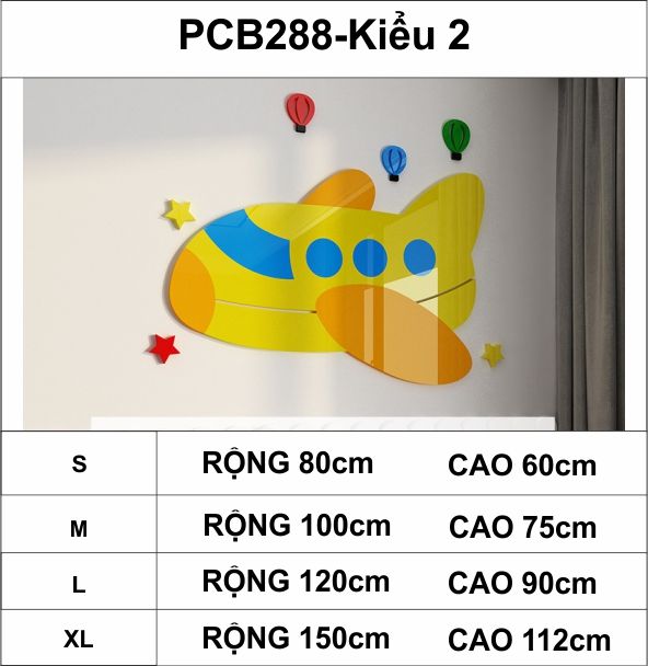  Tranh mica EPeBen dán tường nổi 3d hình Tên lửa, máy bay decor trang trí đầu giường phòng cho bé - 