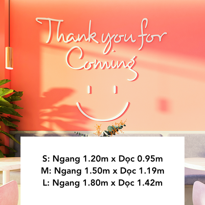  Tranh mica EPeBen dán tường nổi 3d hình Thank You For Coming decor trang trí Cửa Hàng, Quán Trà Sữa 