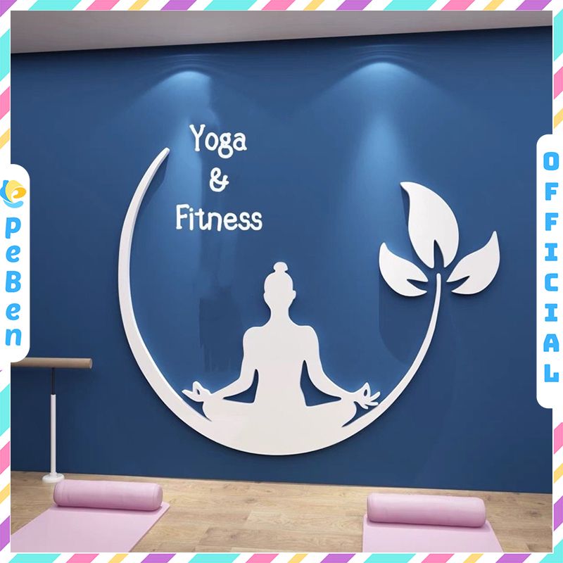  Tranh mica EPeBen dán tường nổi 3d hình Thiền Yoga & Fitness decor trang trí Phòng tập yoga, Phòng gym, Phòng thể dục 