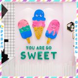  Tranh mica EPeBen dán tường nổi 3d hình Cây Kem Ngọt Ngào decor trang trí Quán trà sữa, cửa hàng kem, bánh ngọt 