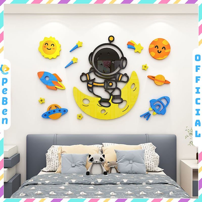  Tranh mica EPeBen dán tường nổi 3d hình Vũ trụ Phi Hành Gia decor trang trí Phòng ngủ cho bé, Phòng khách, Lớp Mẫu giáo 