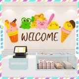  Tranh mica EPeBen dán tường nổi 3d hình chữ Welcome Cây Kem decor trang trí Quán trà sữa, cửa hàng kem, bánh ngọt 