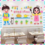  Tranh mica EPeBen dán tường nổi 3d hình Nấu ăn  vui vẻ decor trang trí Phòng khách, Phòng bếp, Mẫu giáo 