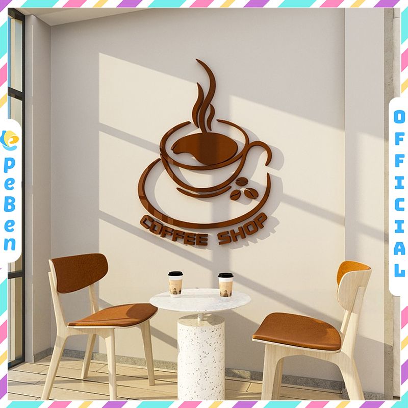  Tranh mica EPeBen dán tường nổi 3d hình Hương Vị Cà Phê decor trang trí Cửa hàng, Quán Cafe, Trà Chanh, Quán Nước 