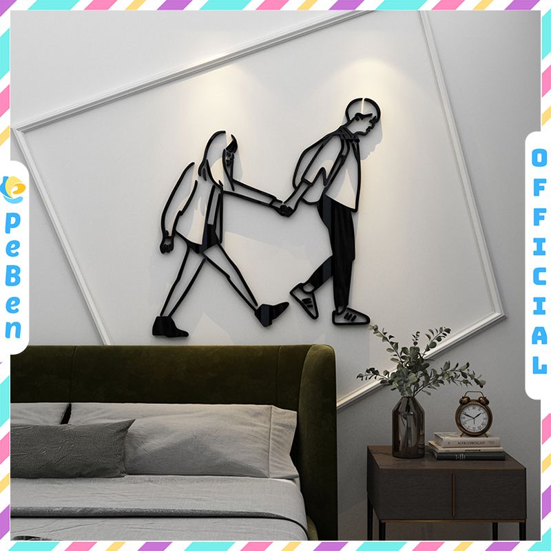  Tranh mica EPeBen dán tường nổi 3d hình Cặp Đôi Yêu Nhau decor trang trí Phòng ngủ, Phòng khách, Phòng trọ, Phòng cưới 