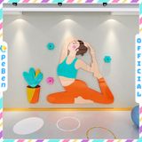  Tranh mica EPeBen dán tường nổi 3d hình Các Dáng Tập Yoga decor trang trí Phòng Tập Yoga, Thể Dục 