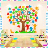  Tranh mica EPeBen dán tường nổi 3d hình Cây trái tim Dán Điều Ước decor trang trí Lớp tiểu học, Mầm Non cho bé 