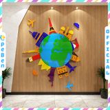  Tranh mica EPeBen dán tường nổi 3d hình Trái Đất của bé decor trang trí Phòng cho bé, Phòng ngủ, Phòng khách,Mầm non 