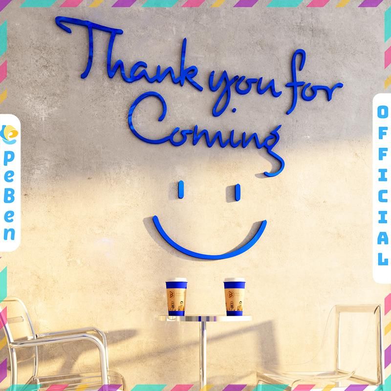  Tranh mica EPeBen dán tường nổi 3d hình Thank You For Coming decor trang trí Cửa Hàng, Quán Trà Sữa 