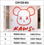  Tranh mica EPeBen dán tường nổi 3d hình mặt gấu Kaws Bearbrick ngầu, trang trí quán ăn, shop thời trang, spa làm đẹp 
