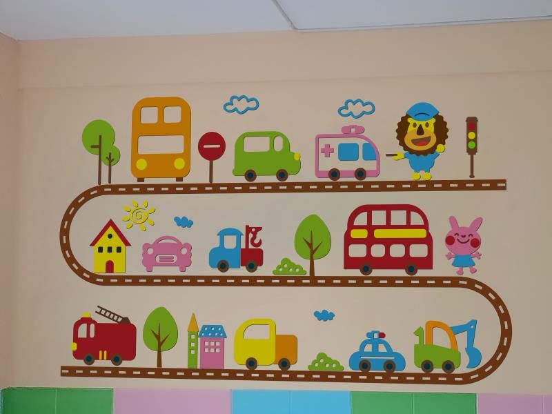  Tranh mica EPeBen dán tường nổi 3d hình xe cộ ô tô đường xá giao thông, xây dựng, decor trang trí phòng cho bé, mầm non 
