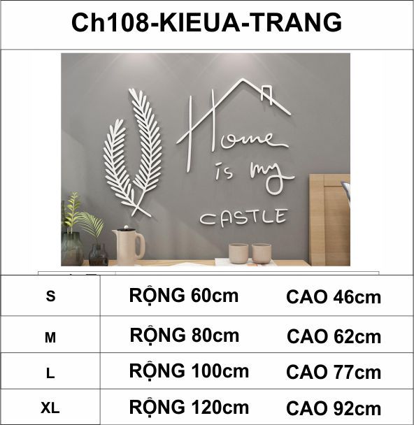 Tranh mica EPeBen dán tường nổi 3d hình Home castle decor trang trí cửa hàng quán nước quán cafe 