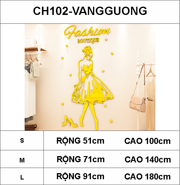  Tranh mica EPeBen dán tường nổi 3d hình Fashion decor trang trí shop thời trang váy, áo, giày, shop phụ kiện 