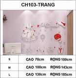  Tranh mica EPeBen dán tường nổi 3d hình váy, guốc, ví decor trang trí shop thời trang bán váy áo, shop phụ kiện 