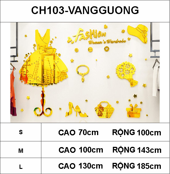  Tranh mica EPeBen dán tường nổi 3d hình váy, guốc, ví decor trang trí shop thời trang bán váy áo, shop phụ kiện 