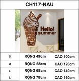  Tranh mica EPeBen dán tường nổi 3d hình Ice cream summer kem decor trang trí phòng cho bé, Trường mầm non 