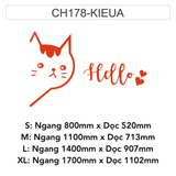  Tranh mica EPeBen dán tường nổi 3d hình Chú Mèo Hello decor trang trí Cửa Hàng, Quán Nước 