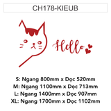  Tranh mica EPeBen dán tường nổi 3d hình Chú Mèo Hello decor trang trí Cửa Hàng, Quán Nước 