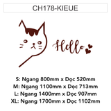  Tranh mica EPeBen dán tường nổi 3d hình Chú Mèo Hello decor trang trí Cửa Hàng, Quán Nước 