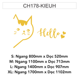  Tranh mica EPeBen dán tường nổi 3d hình Chú Mèo Hello decor trang trí Cửa Hàng, Quán Nước 