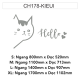 Tranh mica EPeBen dán tường nổi 3d hình Chú Mèo Hello decor trang trí Cửa Hàng, Quán Nước 