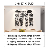  Tranh mica EPeBen dán tường nổi 3d hình Happy Day decor trang trí Quán Cafe, Trà Sữa 
