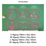  Tranh mica nổi 3d dán tường Mèo sinh hoạt đáng yêu hello trang trí Dán Cửa hàng, Shop Quần Áo, phòng ngủ, trà sữa 