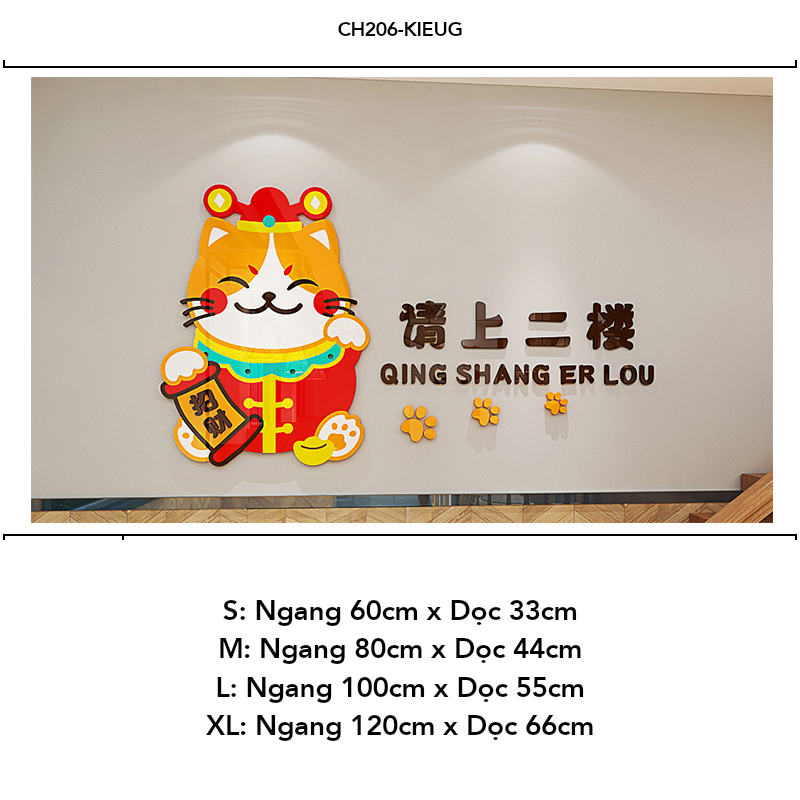  Tranh mica EPeBen dán tường nổi 3d hình Mèo Tài Lộc, Ông Thần Tài decor trang trí cửa hàng (Inbox để đặt tiếng việt) 