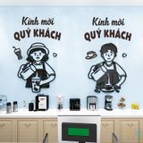  Tranh mica EPeBen dán tường nổi 3d hình Xin Chào Qúy Khách decor 