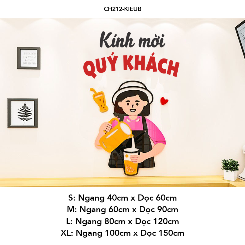  Tranh mica EPeBen dán tường nổi 3d hình Xin Chào Qúy Khách decor 