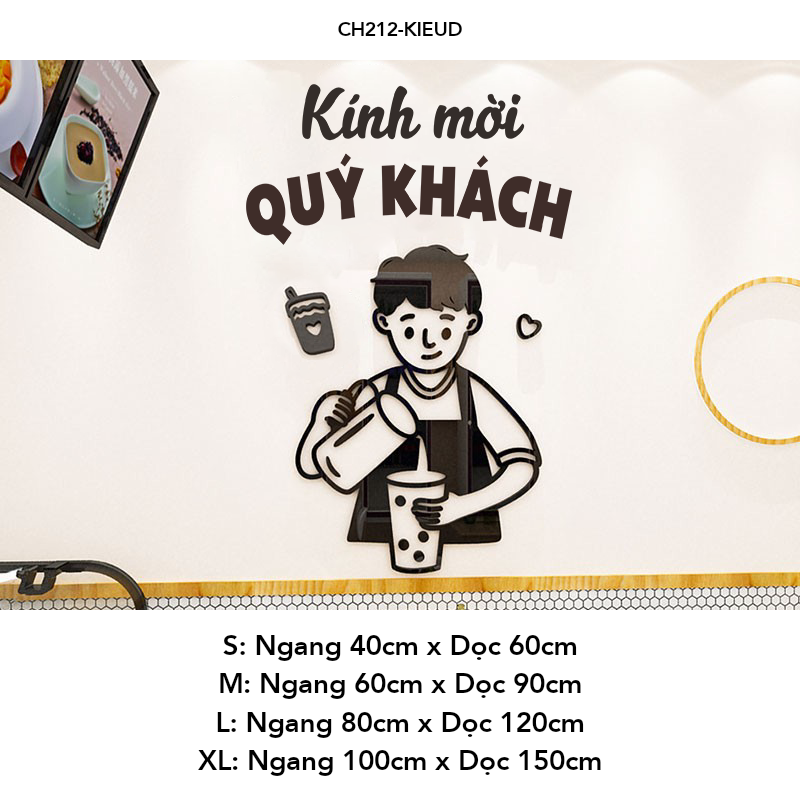  Tranh mica EPeBen dán tường nổi 3d hình Xin Chào Qúy Khách decor 