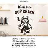  Tranh mica EPeBen dán tường nổi 3d hình Xin Chào Qúy Khách decor 