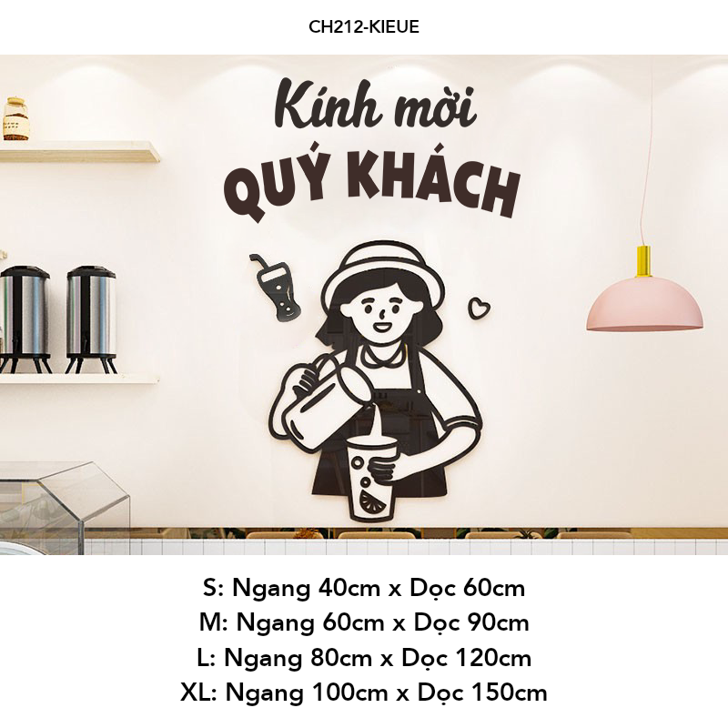  Tranh mica EPeBen dán tường nổi 3d hình Xin Chào Qúy Khách decor 