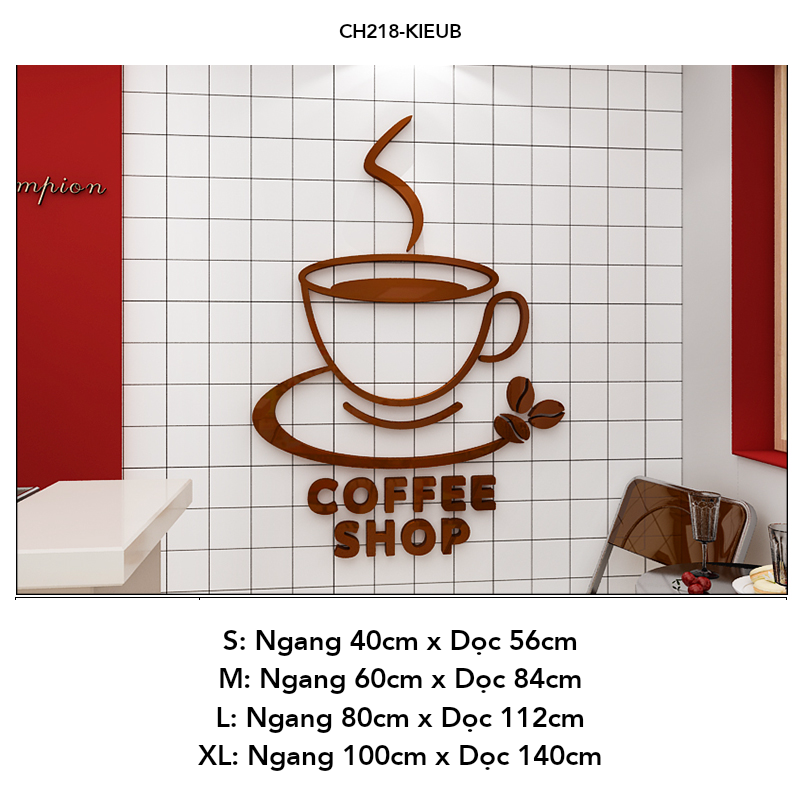  Tranh mica EPeBen dán tường nổi 3d hình Hương Vị Cà Phê decor trang trí Cửa hàng, Quán Cafe, Trà Chanh, Quán Nước 