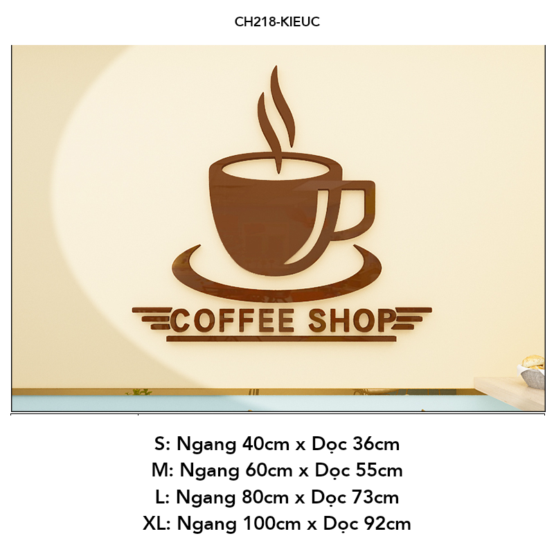  Tranh mica EPeBen dán tường nổi 3d hình Hương Vị Cà Phê decor trang trí Cửa hàng, Quán Cafe, Trà Chanh, Quán Nước 