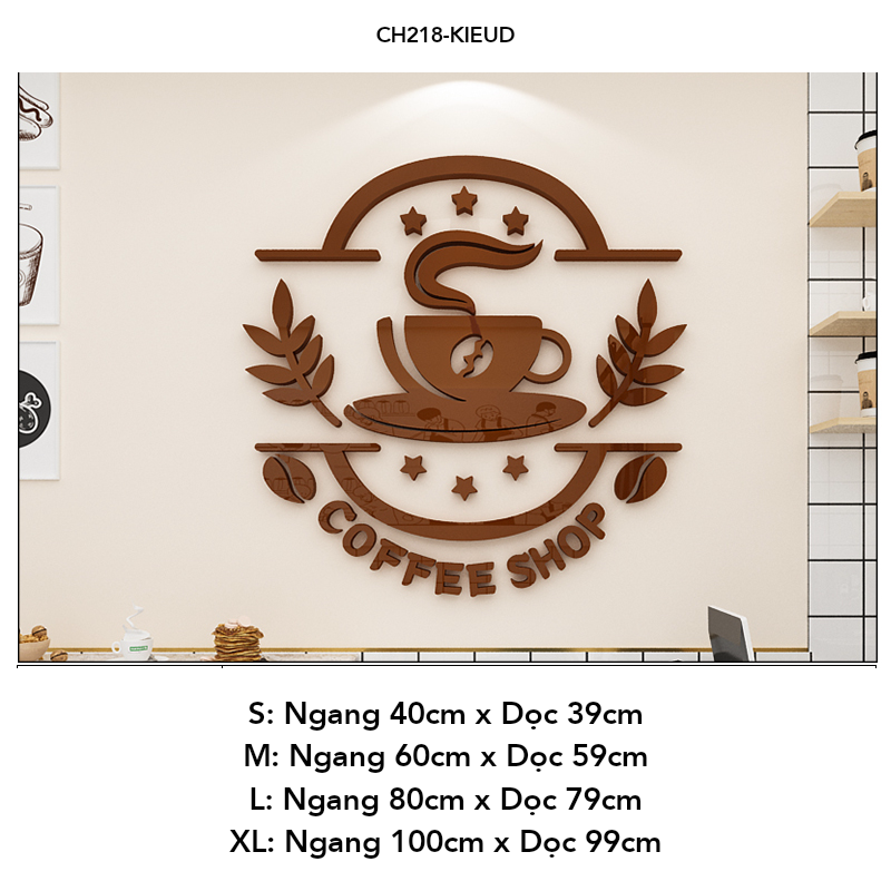  Tranh mica EPeBen dán tường nổi 3d hình Hương Vị Cà Phê decor trang trí Cửa hàng, Quán Cafe, Trà Chanh, Quán Nước 