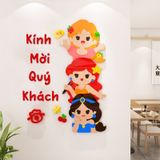  Tranh mica EPeBen dán tường nổi 3d Kính mời quý khách Có Thẻ  trang trí Phòng ăn,Phòng bếp,Quán ăn 