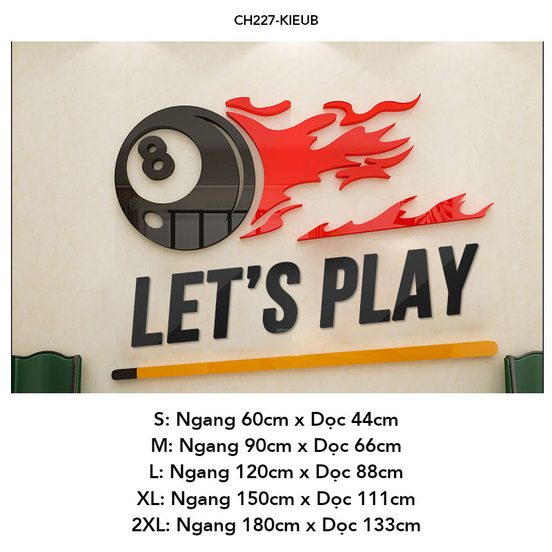  Tranh mica EPeBen dán tường nổi 3d Bóng BI-A trang trí Cửa Hàng, Phòng khách 