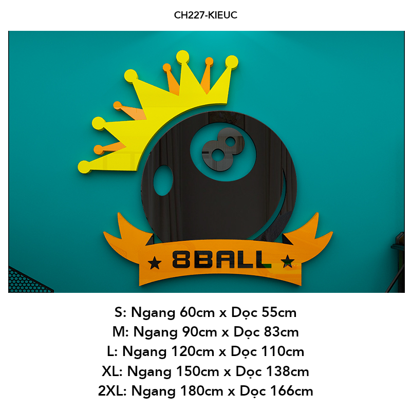  Tranh mica EPeBen dán tường nổi 3d Bóng BI-A trang trí Cửa Hàng, Phòng khách 