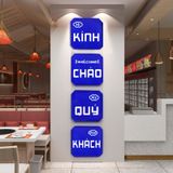  Tranh mica EPeBen dán tường nổi 3d Kính Chào Qúy Khách trang trí Quán Ăn,Quán Coffe 