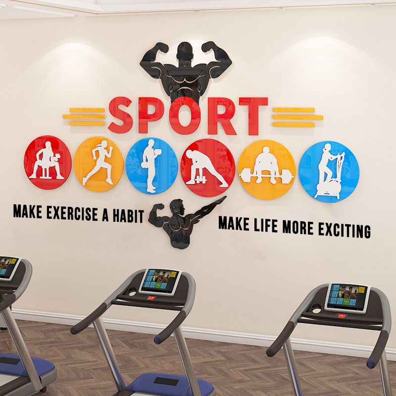  Tranh mica EPeBen dán tường nổi 3d Tập Thể Dục trang trí Phòng GYM,Phòng Thể Dục 