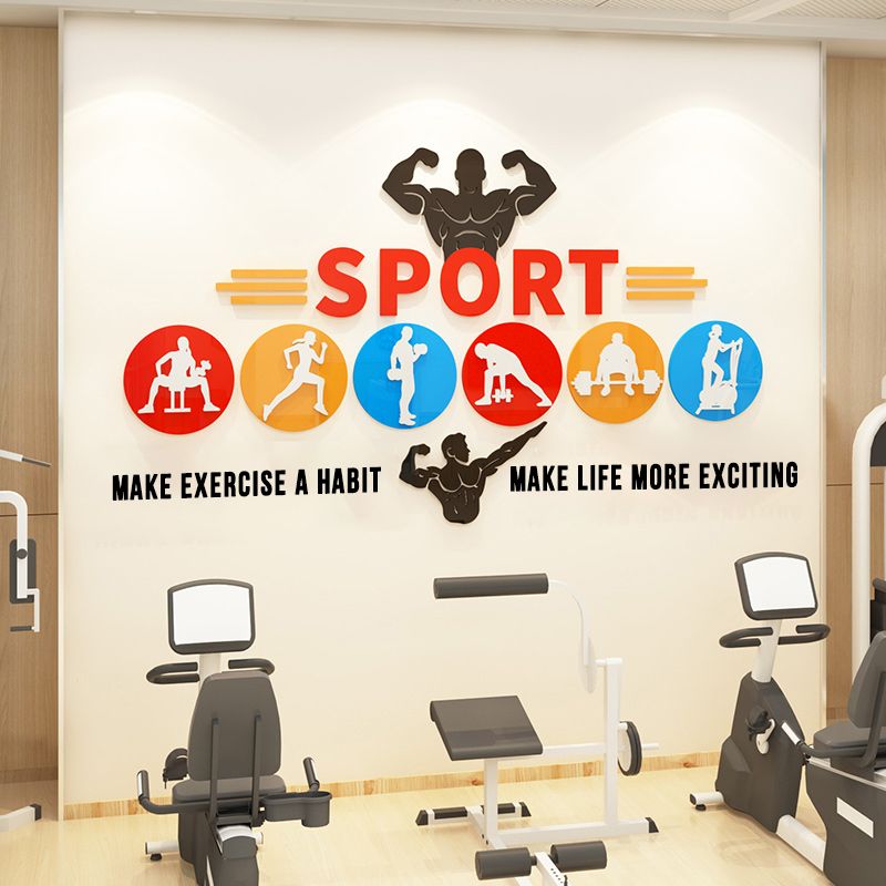 Tranh mica EPeBen dán tường nổi 3d Tập Thể Dục trang trí Phòng GYM,Phòng Thể Dục 